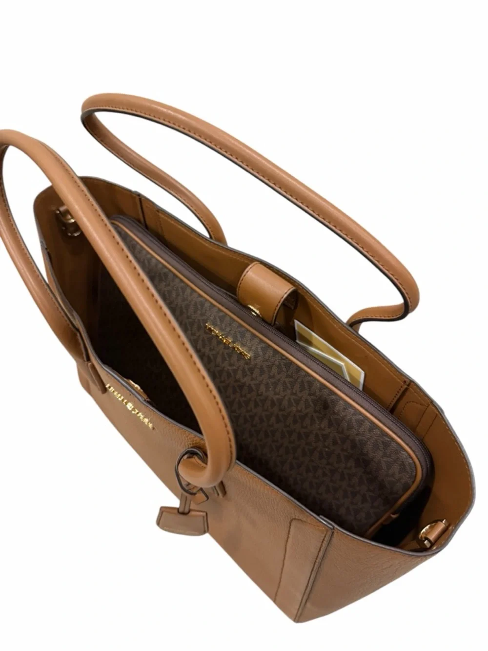 Michael Kors Large Leather Tote  with Strap + Pouch Set - Picture 15 of 16